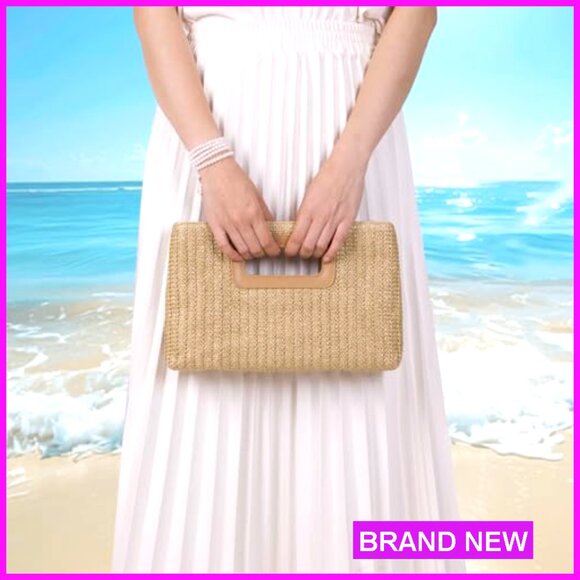 Top Handle Clutch Handbag Elegant Evening Purse with Gold Chain Adjustable Strap - Picture 4 of 8